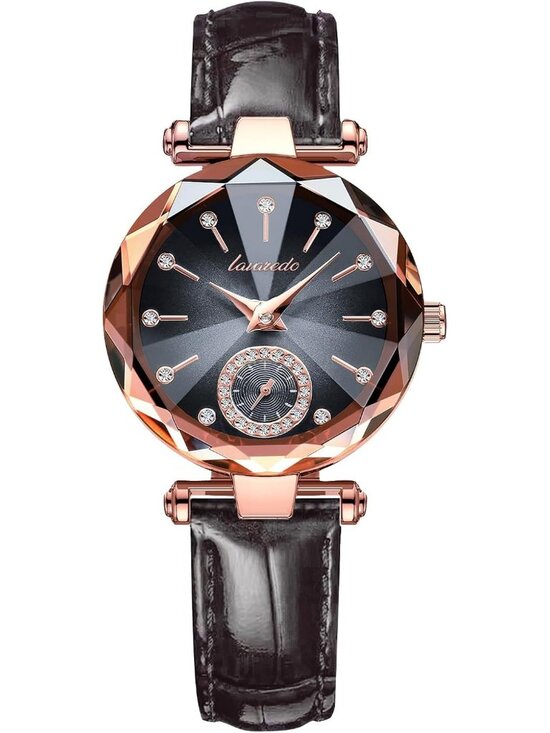 Women\'s Cold Grey Elegant Leather Strap Analog Creative Diamond Dial Wrist Watch main image 6